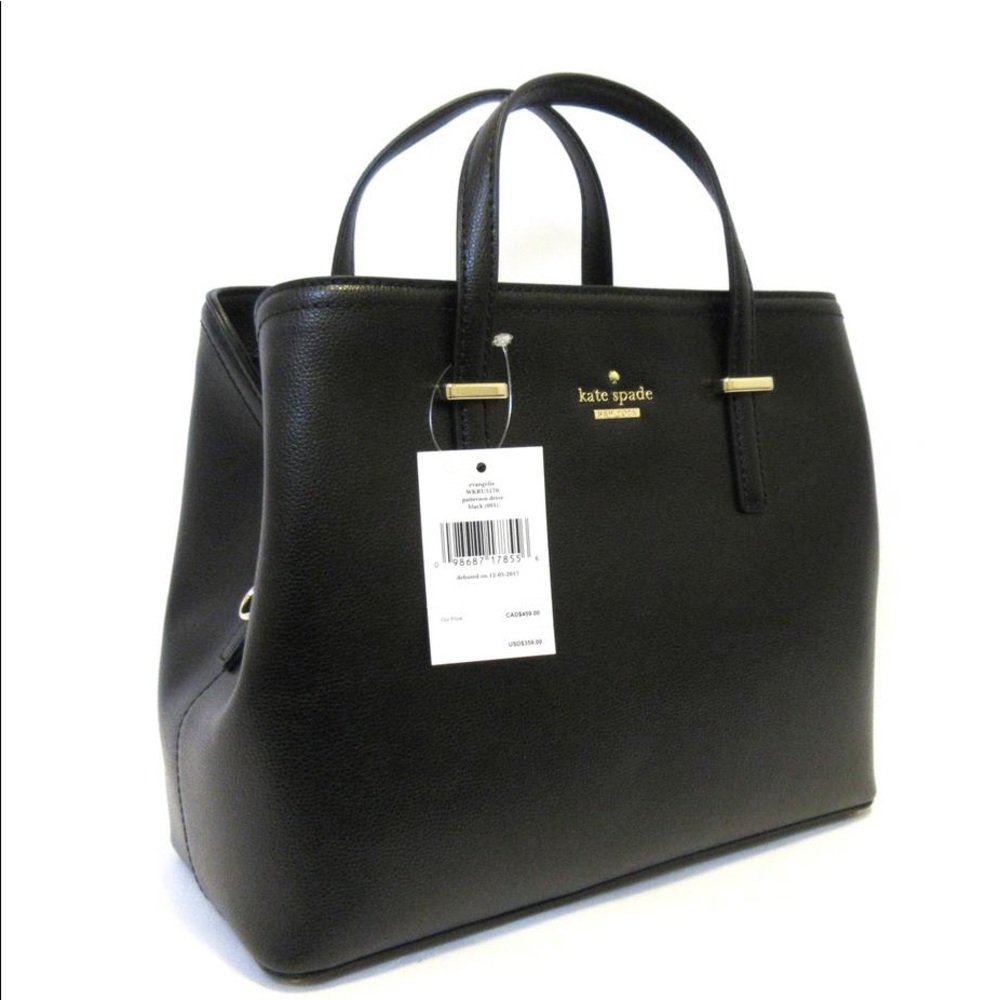 NWT Kate Spade Shiny Black Satchel/Crossbody Bag - Picture 5 of 6